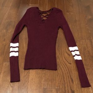 Long sleeve ribbed sweater top